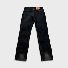 Vintage 90s Levi's 516 Jeans Mens 33x32 Black Slim Fit Straight Leg Faded Denim Pants
