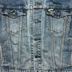 Levi's Strauss Signature Denim Jacket Mens Medium Blue Light Wash Faded Trucker
