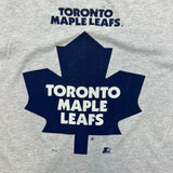 Vintage 90s Starter Toronto Maple Leafs T Shirt Mens Medium Gray NHL Hockey Tee