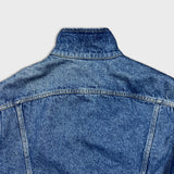 Vintage 90s Lee Storm Rider Denim Jacket Mens Large Blue Light Wash Blanket Lined Trucker Western