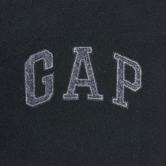 Vintage Y2K Gap Fleece Mens Medium Black Spell Out Outdoor Jacket