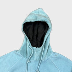 Free Nature Fleece Mens Medium Blue AOP Nature 1/4 Zip Hooded Jacket