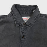 Vintage 90s Levi's Denim Shirt Men Medium Black Faded Western Button Up