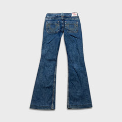 Vintage Y2K True Religion Sammy Jeans Womens 28x32 Blue Low Rise Flare Leg Bootcut Denim Pants