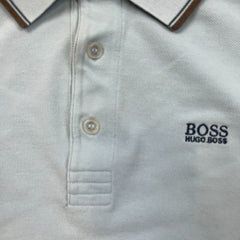 HUGO BOSS Long Sleeve Polo Shirt Mens Medium Blue Preppy Casual Pullover