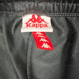 Kappa Track Pants Mens Medium Black Side Tape Athletic Taper Leg Gym Jogger