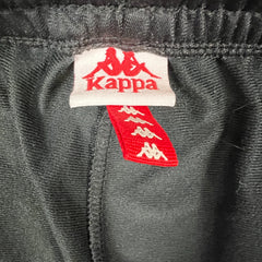 Kappa Track Pants Mens Medium Black Side Tape Athletic Taper Leg Gym Jogger