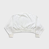 Nike Sportswear Sweatshirt Womens Small White Center Swoosh Crop Pullover Crewneck