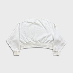 Nike Sportswear Sweatshirt Womens Small White Center Swoosh Crop Pullover Crewneck