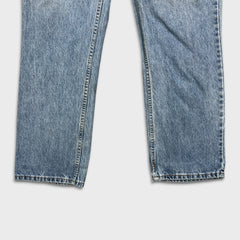 Vintage 90s Levi's 547 Jeans Mens 38x30 Blue Light Wash White Tab Straight Leg Relaxed Fit Denim