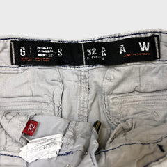 G-Star Raw 3301 Pants Mens 32x27 Gray Straight Fit Casual Utility Cargo Trousers