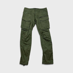 G-Star Raw Pants Mens 34x34 Green Rovic Zip 3D Straight Tapered Utility Cargo