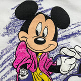 Vintage 90s Mickey Mouse T Shirt Mens Medium White Double Sided Disney Graphic Tee