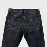 Levi's 512 Jeans Men 31x28 Black Slim Taper Leg Dark Wash Distress Stretch Denim Pants