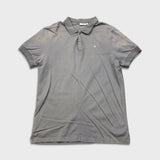 J Lindeberg Polo Shirt Mens XL Grey Pique Bridge Logo Sun Faded Golf Short Sleeve