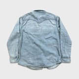 Levi's Denim Shirt Mens Large Blue Light Wash Casual Western Jean Pearl Snap