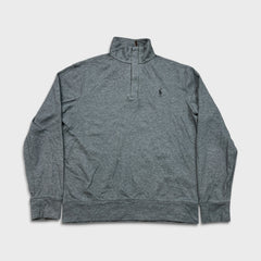 Polo Ralph Lauren Sweatshirt Mens Medium Gray Pony 1/4 Zip Pullover
