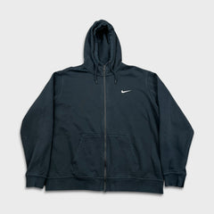 Nike Sportswear Hoodie Mens 2XL Black Swoosh Full Zip Hooded Sweatshirt