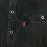 Levi's Denim Shirt Mens Large Black Red Tab Stone Wash Casual Western Button Up