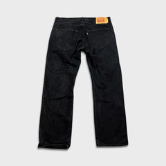 Levi's 501 Jeans Mens 36x30 Black Original Straight Leg Dark Wash Denim Pants