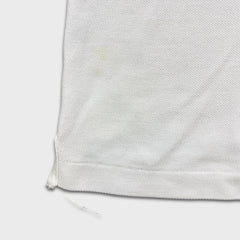 Burberry Brit Polo Shirt Mens Medium White Nova Check Tartan Cotton Preppy