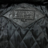 Vintage 90s Moores Bostonian Leather Jacket Mens Large Black Heavy Car Coat