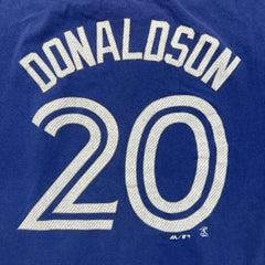 Vintage Majestic Toronto Blue Jays T Shirt Mens Large Blue Josh Donaldson MLB Baseball Tee