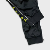 Kappa Track Pants Mens Medium Black Side Tape Athletic Taper Leg Gym Jogger
