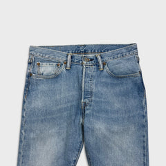Levi's 501 S Jeans Womens 31x30 Blue Skinny Taper Leg Light Wash Faded Denim Pants