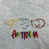 Vintage 90s Australia T Shirt Mens Medium Gray Embroidered Nature Animal Tee