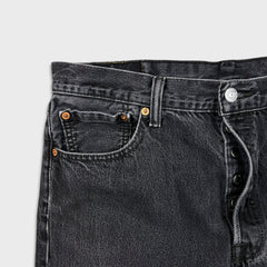 Levi's 501 Jeans Mens 34x30 Black Original Straight Leg Dark Wash Denim Pants