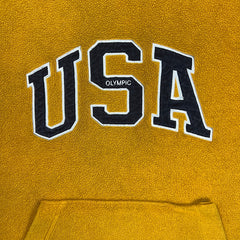 Vintage 90s Team USA Olympics Fleece Mens Large Yellow Sports Pullover Jacket