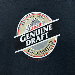 Vintage 1992 Labatt Genuine Draft Beer T Shirt Mens XL Black Faded Single Stitch Tee