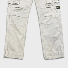 G-Star Raw Pants Mens 32x28 White Straight Fit Casual Utility Cargo Trousers