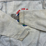 Vintage 90s Hard Rock Cafe Denim Jacket Mens Small Blue Save The Planet Orlando Distressed Trucker