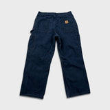 Carhartt Pants Mens 32x27 Blue Loose Original Fit Carpenter Workwear Wide Baggy