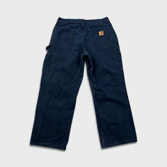 Carhartt Pants Mens 32x27 Blue Loose Original Fit Carpenter Workwear Wide Baggy