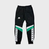 Kappa Track Pants Mens Large Black Lightweight Athletic Taper Leg Gym Jogger