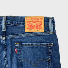 Levi's 514 Jeans Mens 32x30 Blue Slim Straight Fit Stretch Faded Medium Wash Denim Pants