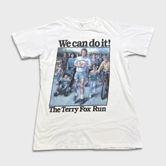 Vintage 90s The Terry Fox Run T Shirt Mens XL White We Can Do It Marathon Tee