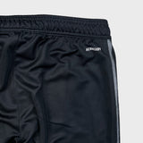 Adidas Track Pants Mens Medium Black 3 Stripe Spell Out Training Athletic Jogger