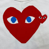 Comme des Garcons Play T Shirt Mens XS White CDG Play Heart Short Sleeve Tee