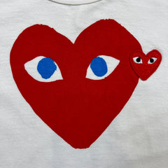 Comme des Garcons Play T Shirt Mens XS White CDG Play Heart Short Sleeve Tee