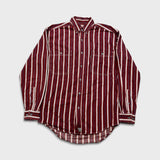 Vintage 90s Levi's Shirt Mens Small Red Striped Western Chore Twill Long Sleeve