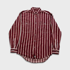 Vintage 90s Levi's Shirt Mens Small Red Striped Western Chore Twill Long Sleeve