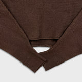 Aritzia Wilfred Free Lolan Sweatshirt Womens Small Brown Merino Wool Cropped Top
