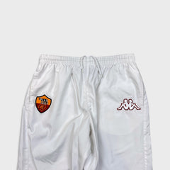 Vintage Y2K Kappa Gara AS Roma Track Pants Mens 2XL White Athletic Sportswear FIFA
