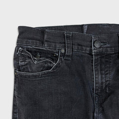 True Religion Ricky Jeans Mens 34x29 Black Relaxed Straight Leg Dark Wash Denim Pants