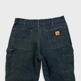 Carhartt B11 Pants Mens 34x27 Black Loose Fit Washed Duck Workwear Dungaree