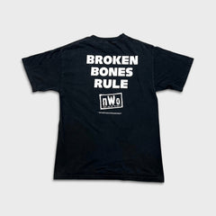 Vintage 1998 NWO New World Order T Shirt Mens Large Black Broken Bones Rule Wrestling